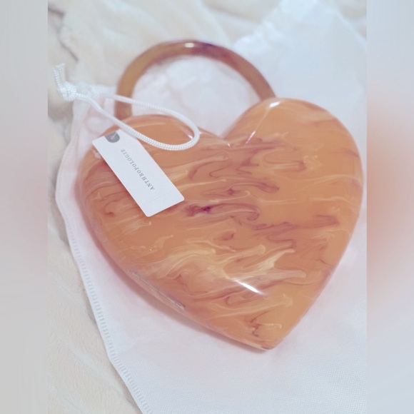 Last one!🎀Anthro Yellow TortHeart Bag w/dust bag~sold out ltd ed!💝#Rare #SoldOut - Picture 5 of 11